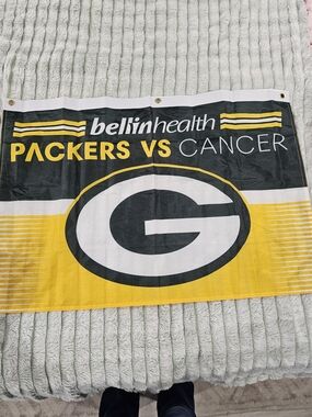 Green Bay Packers 'Packers vs Cancer' Yellow and Green Flag